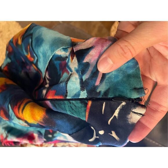 Silence + Noise Womens Multicolor Graphic Ruched Pencil Mini Dress Size 6 - Picture 5 of 6